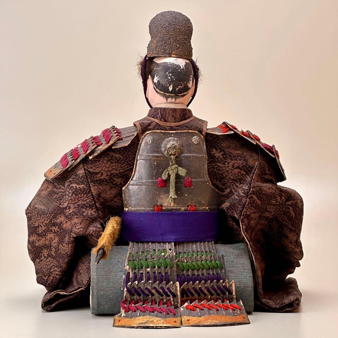 江戸〜明治時代　武者人形　鎧武者座り人形　高さ約32cm　古美術・骨董　骨董品