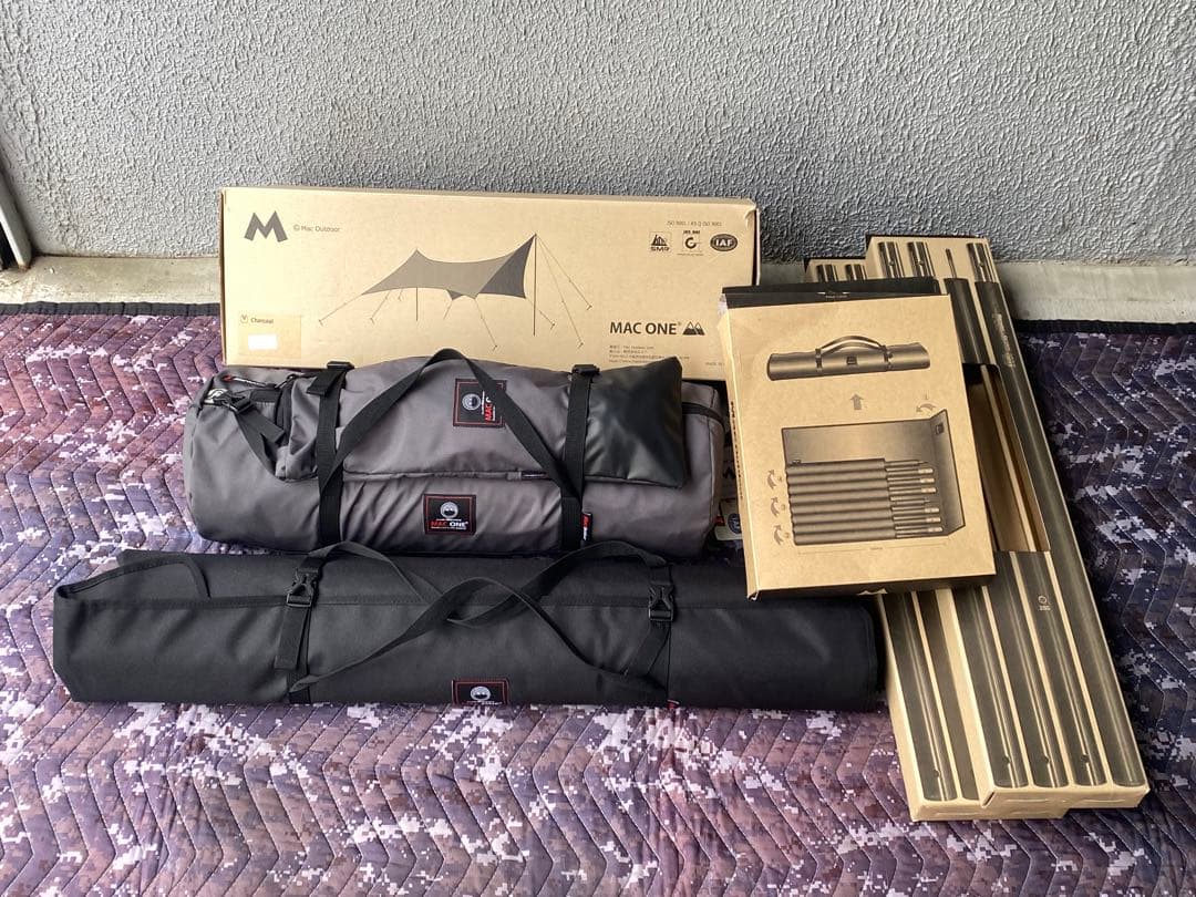 Mac ONE ヘキサタープL 人気チャコール色 YUNANポール&ポールケース