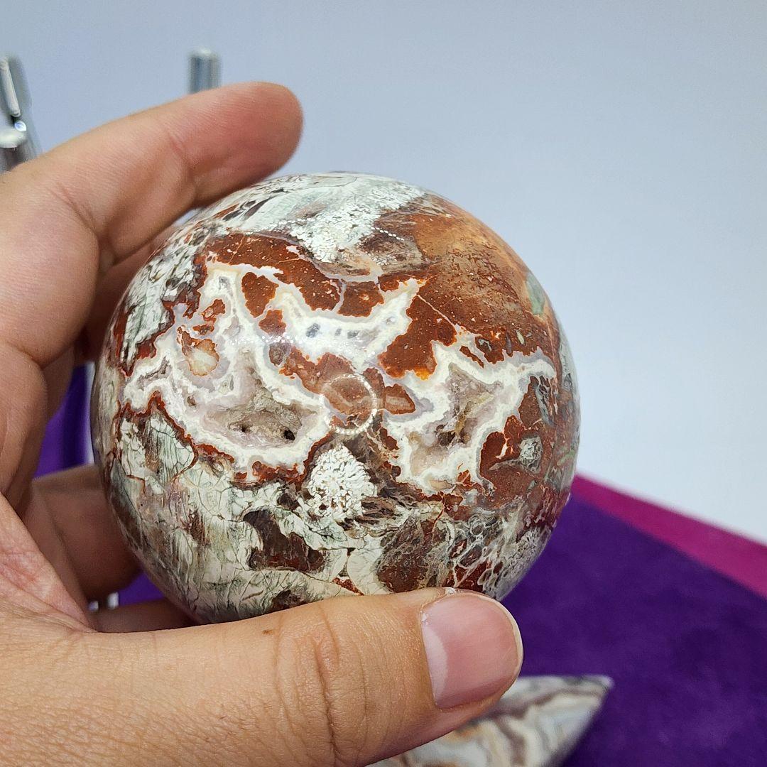 一点物天然石ペアセット クレイジーレースアゲート&マネーアゲート