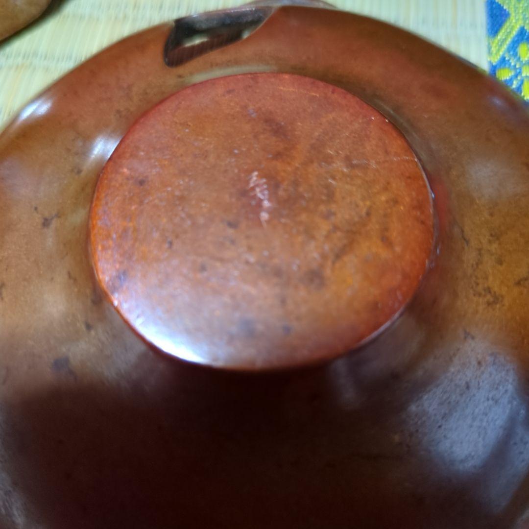 銅器茶托絵変わり 5枚セット、三右エ門在銘