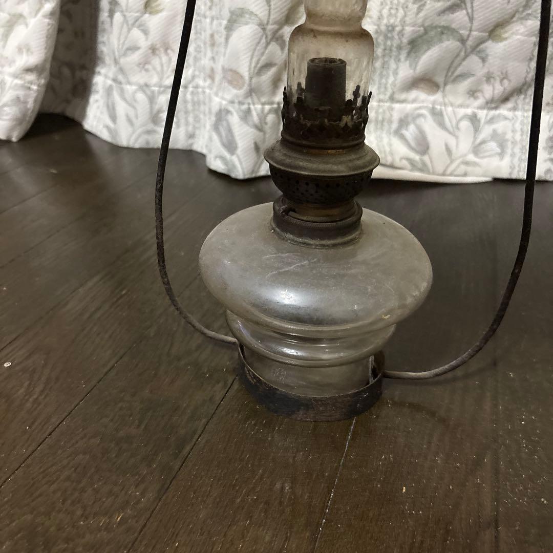 アンティークオイルランプ クリーム色