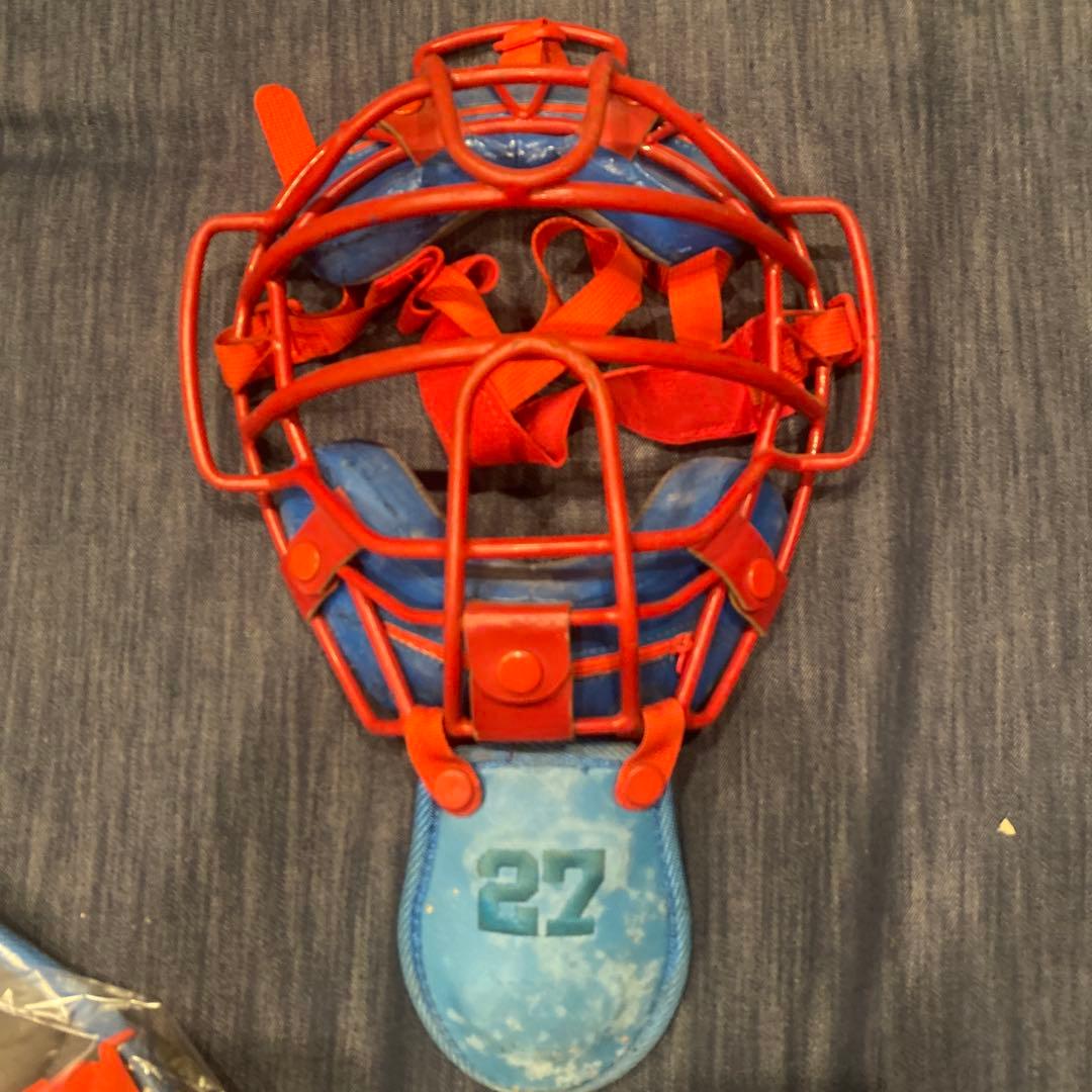 古田敦也　東京ヤクルトスワローズ　マスク　プロテクター　実使用　古田　ヤクルト