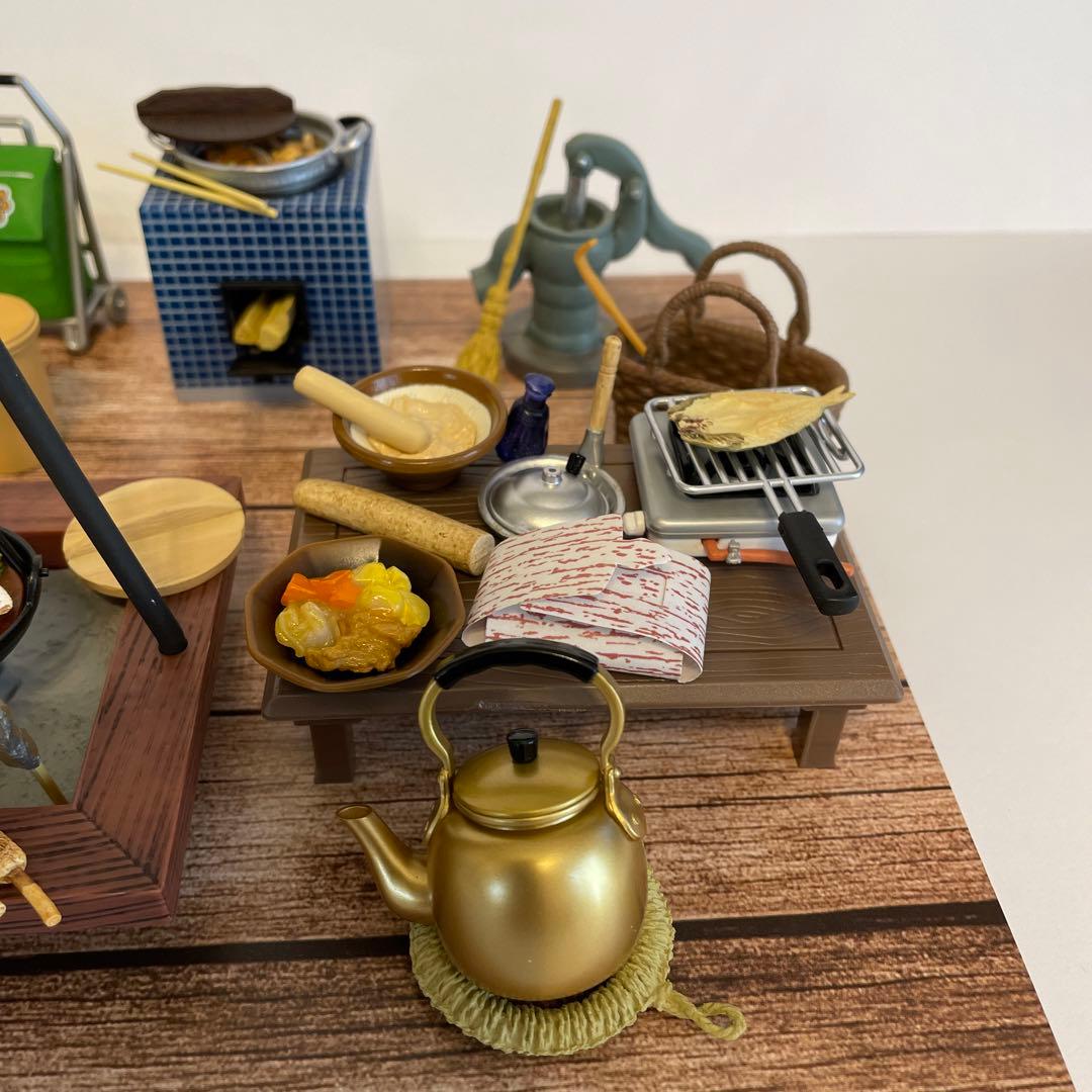 リーメント ぷちサンプル ミニチュア●田舎の台所 囲炉裏 かまど 昭和レトロ