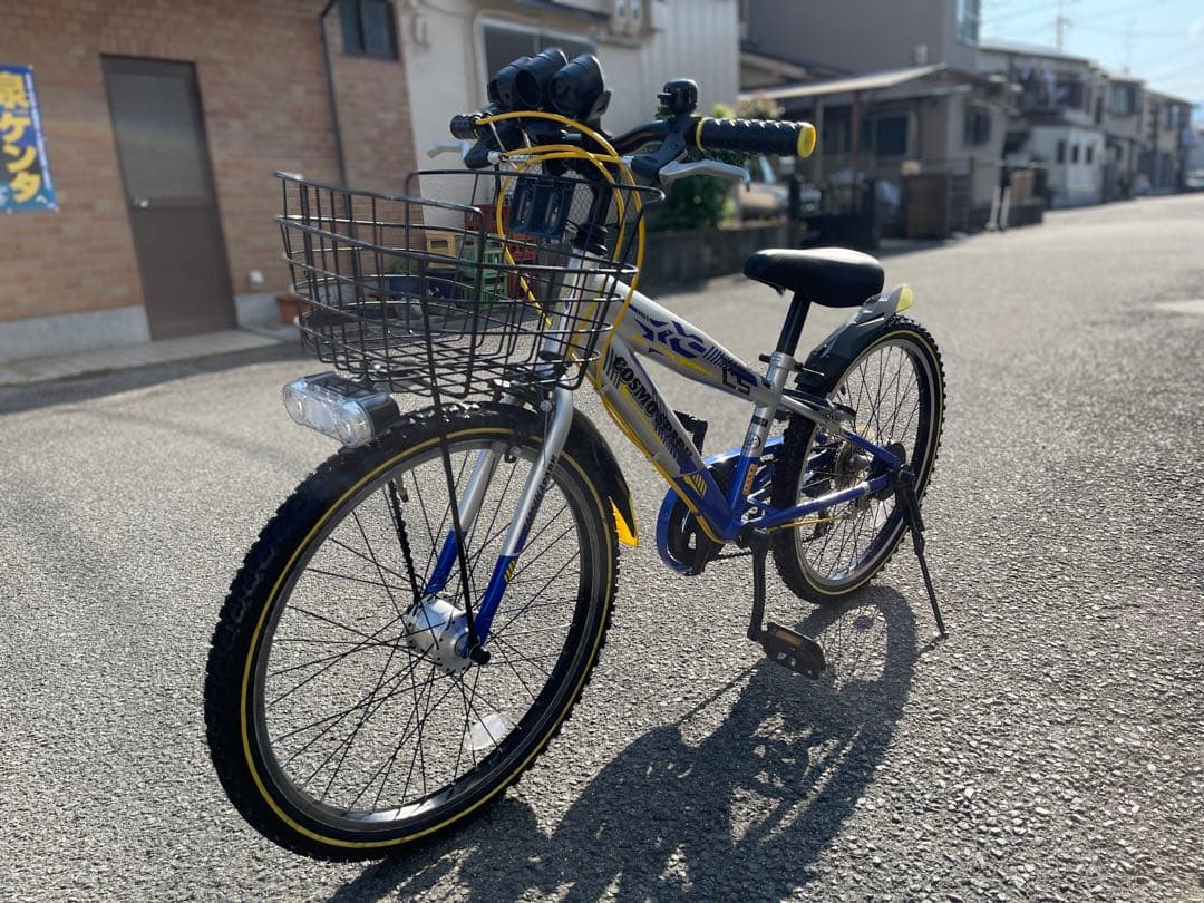 22インチ自転車(青/銀) LEDライト（取説付・防犯登録抹消済）京都市引渡希望