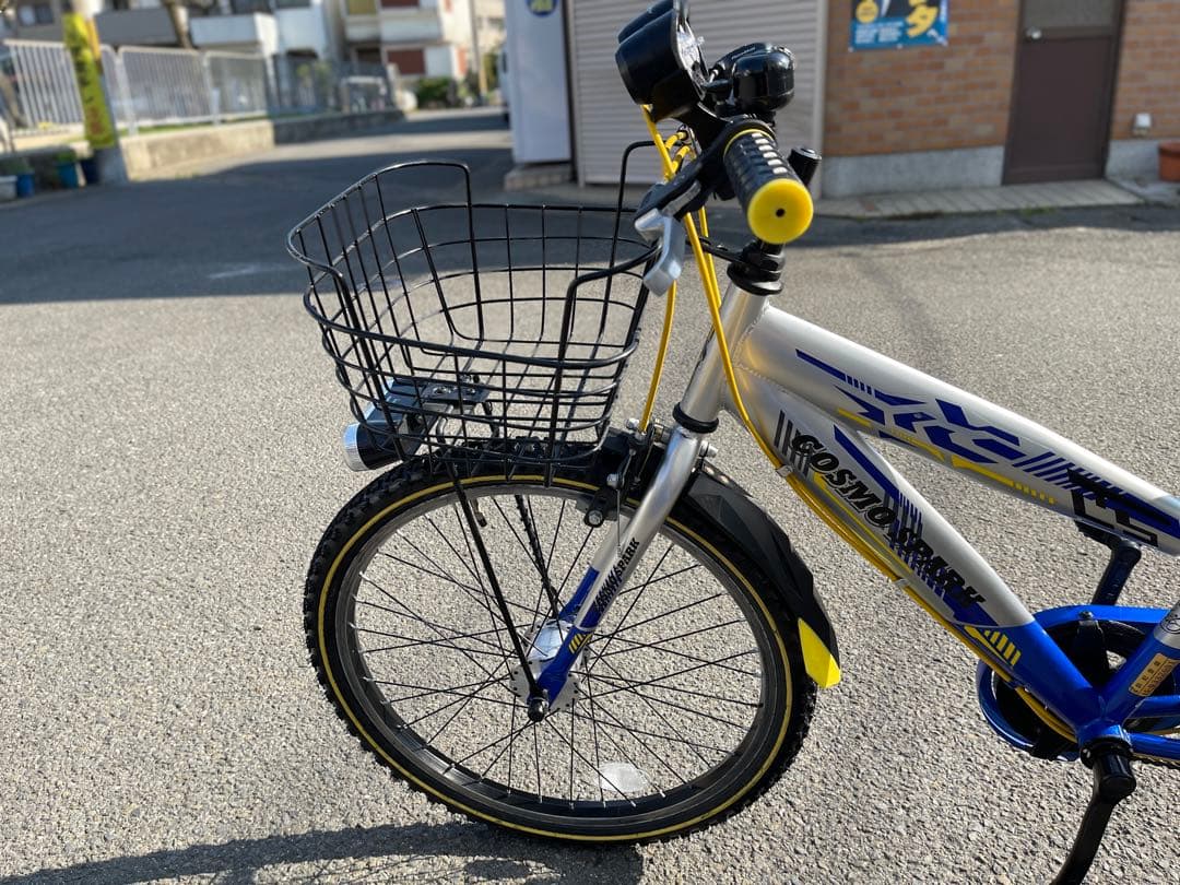 22インチ自転車(青/銀) LEDライト（取説付・防犯登録抹消済）京都市引渡希望