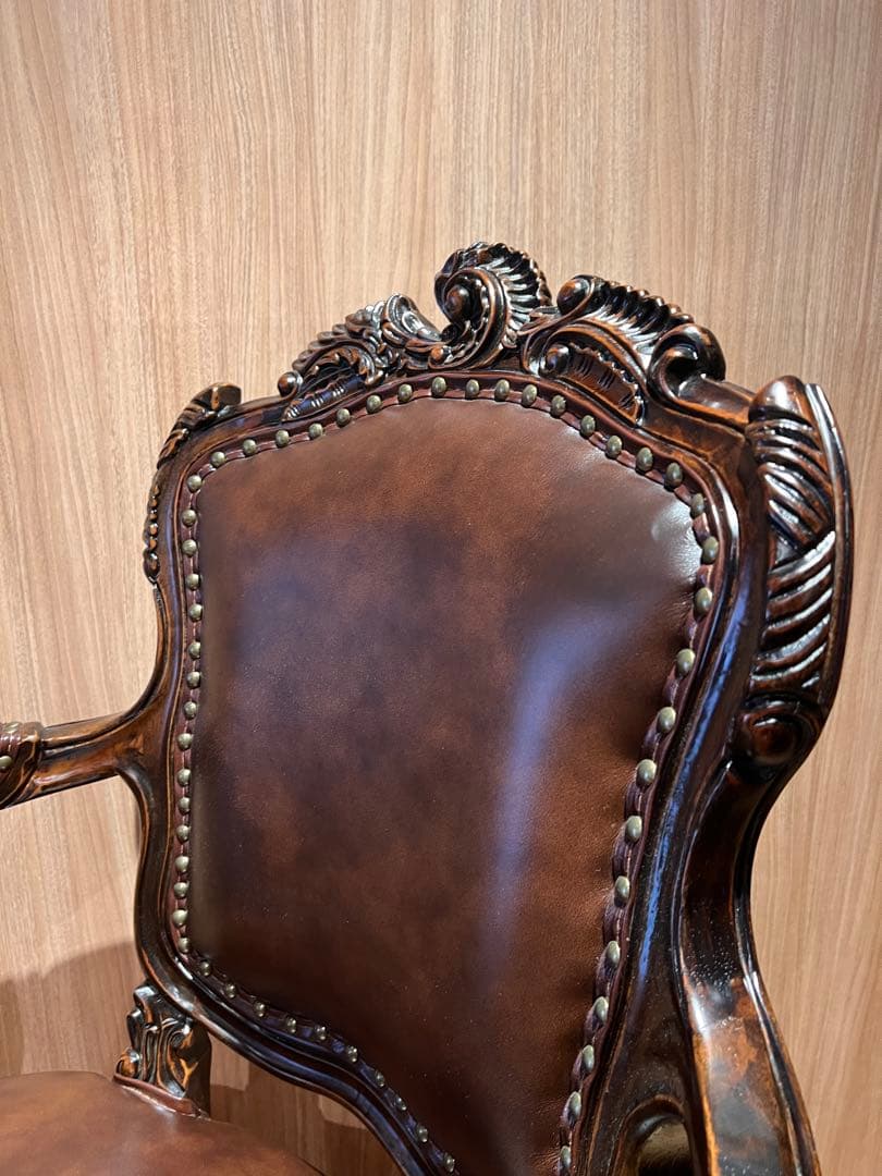 クラシックアームチェア ダークブラウン