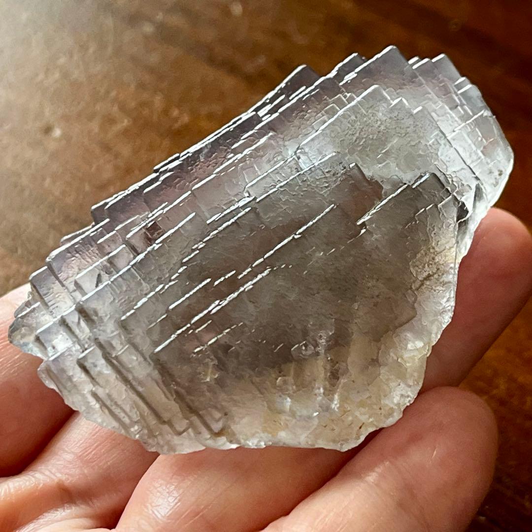 美品 フローライト ライトブルー 372.4ct 幾何学模様 蛍石 原石 鑑賞石