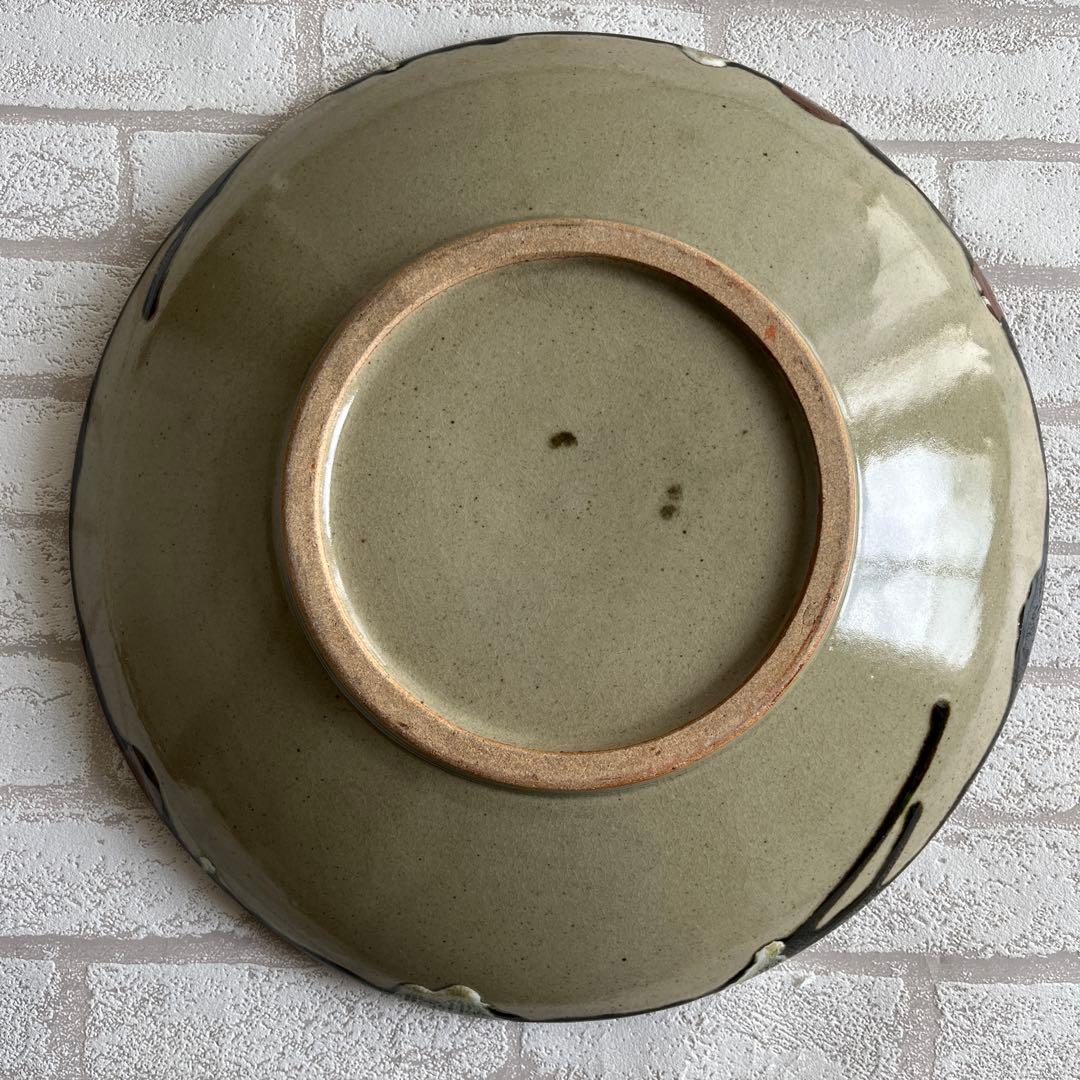 益子焼　黒釉大皿