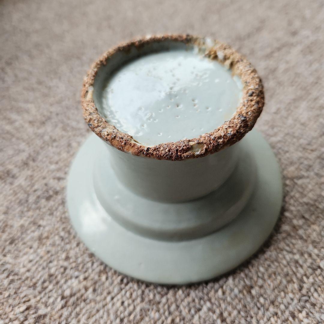 韓国李朝後期白磁椀と台