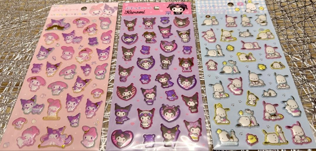 ボンボンドロップシール・ぷくぷくシール・タイルシールなどの詰め合わせ