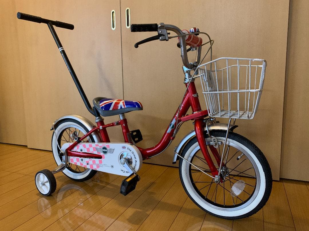 ミニ自転車１４インチ　手押し棒付き