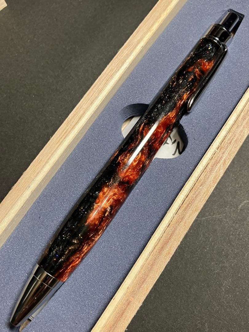 金杢犀 レジン シルバー金具 ボールペン