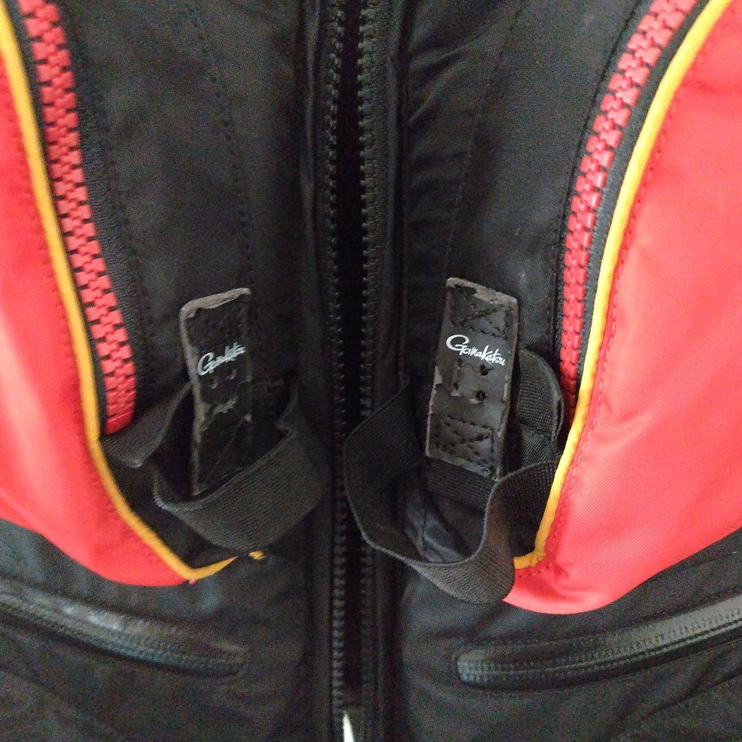 がまかつフローティングベスト 3L 黒/赤