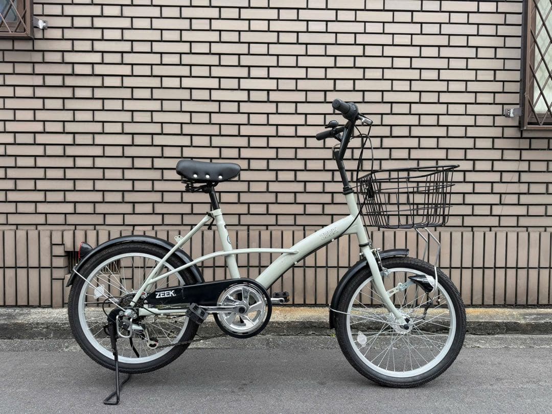 【大阪限定】小径自転車 ライトグレー 前部バスケット付き