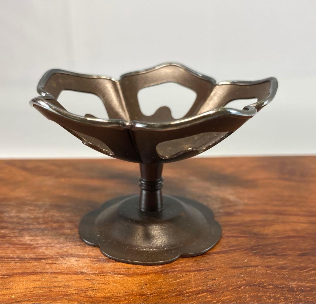 【茶道具】金谷五良三郎造　鐵突羽根蓋置（共箱）