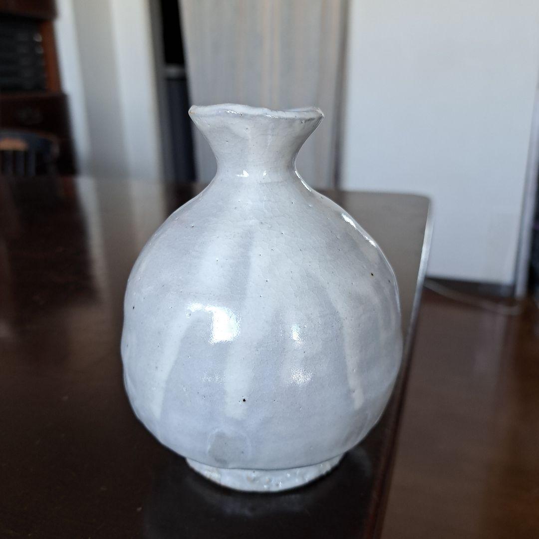 徳利　荒川武夫(人間国宝　荒川豊蔵の長男)作　粉吹き　水月窯