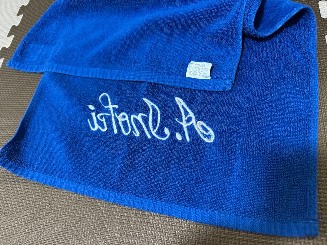 アントニオ猪木　青タオル　ネーム刺繍　レア希少