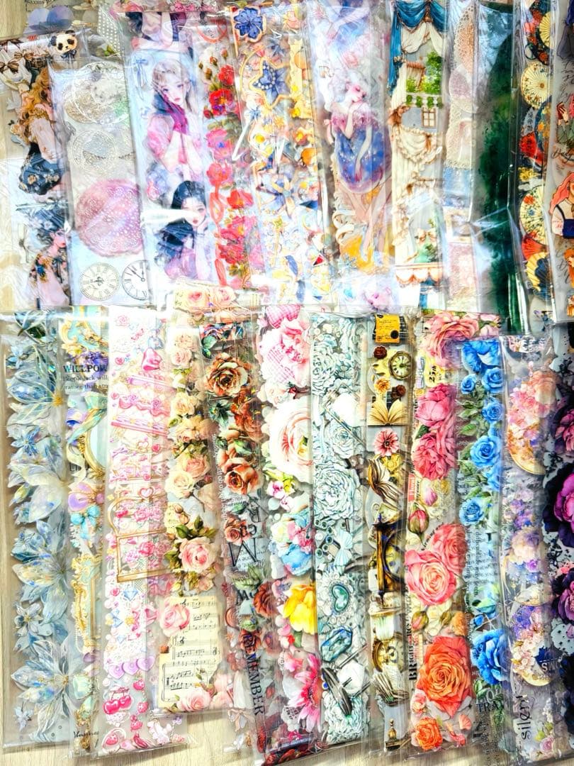 海外マステ他♡⃛大量まとめ売り ボリュームパックver.③☆コラージュ素材etc.