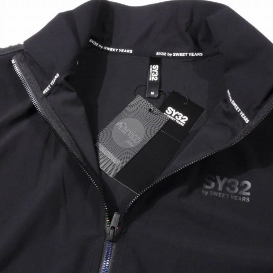 定価2.6万 SY32 イタリア ストレッチトラックジャケット 黒 ゴルフ