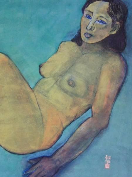 片岡球子、裸婦、画版レゾネより、版上サイン入り、新品高級額装付