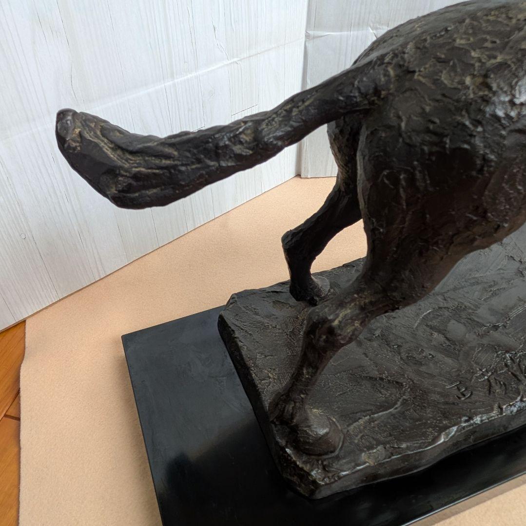 【友澤正彦】春風 馬 ブロンズ像 1977年 銅製 置物 彫刻 オブジェ