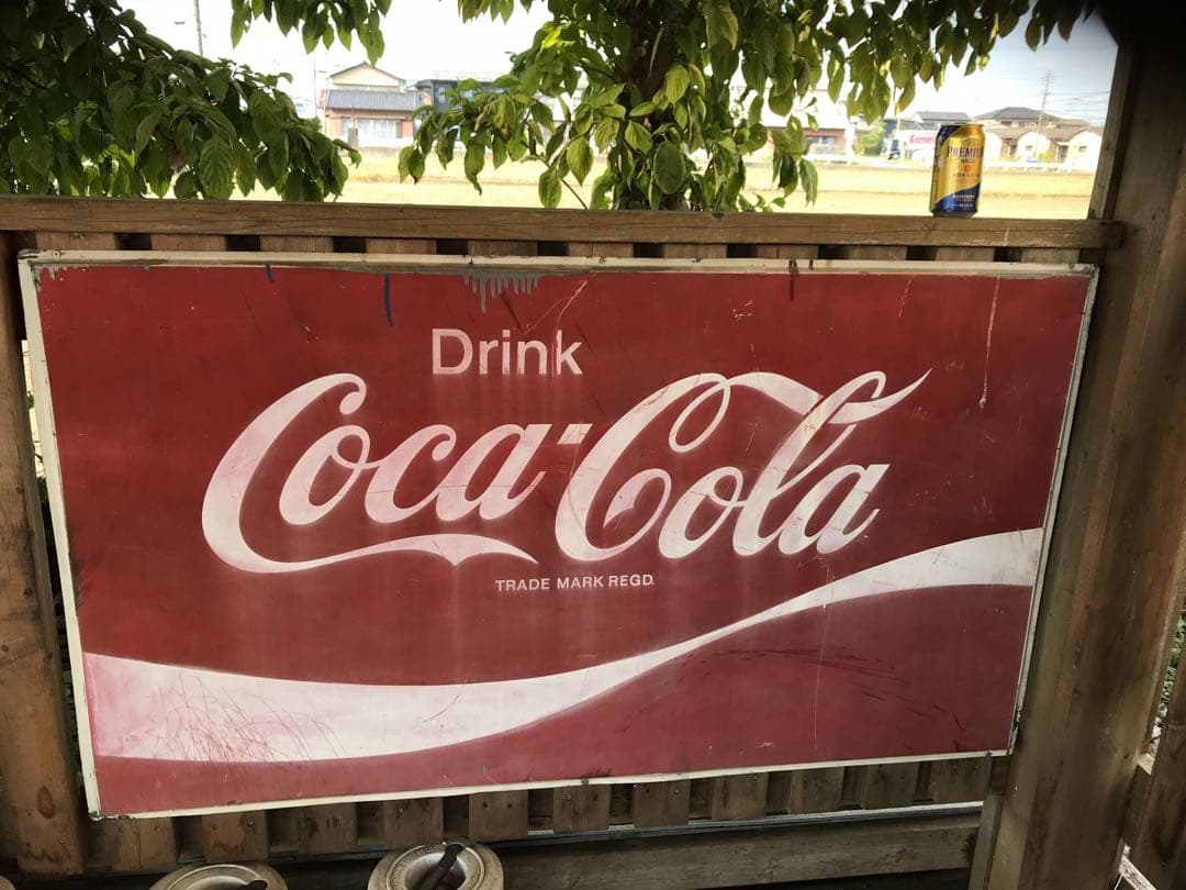コカコーラ看板　昭和レトロ142cm✖️80cm ブリキ 　　【※引き取り限定】