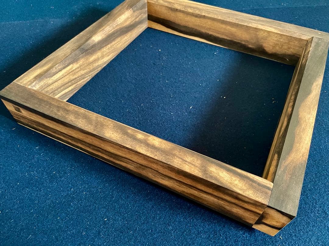 割引❣️【未使用 美品】「母」 縞柿 黒柿 炉縁 共箱 茶道具 （901B②）