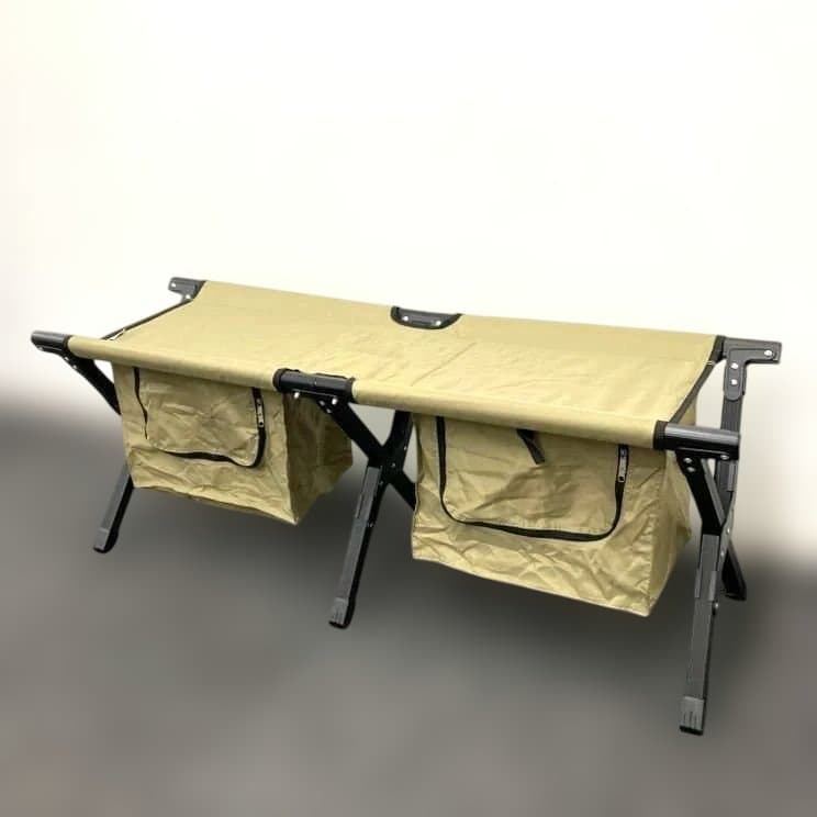 【廃番品】DOD ストレージベンチ 折り畳み式 FS2-246M カーキ 収納袋