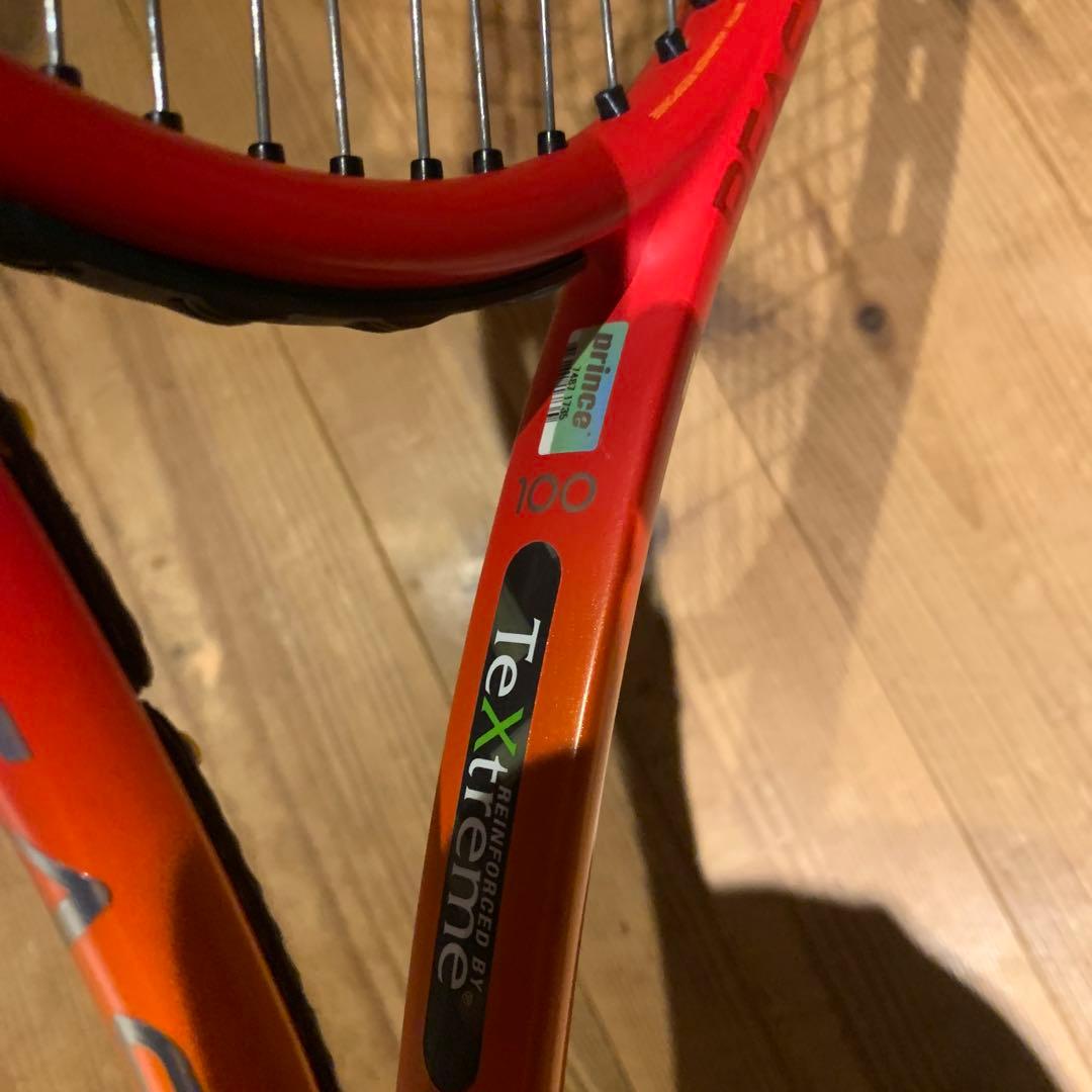 現行型　prince BEAST O3 100 G2テニスラケット 赤オレンジ