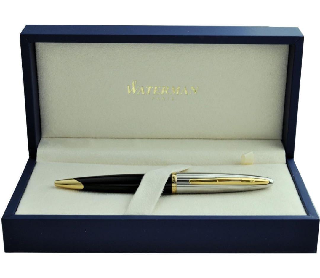 ウォーターマン ボールペン 油性 カレン デラックス ブラック&シルバーGT