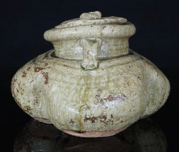 【本物保証】坪島土平　廣永窯　古風伊賀水指　本人作　茶道具　共箱　川喜田半泥子