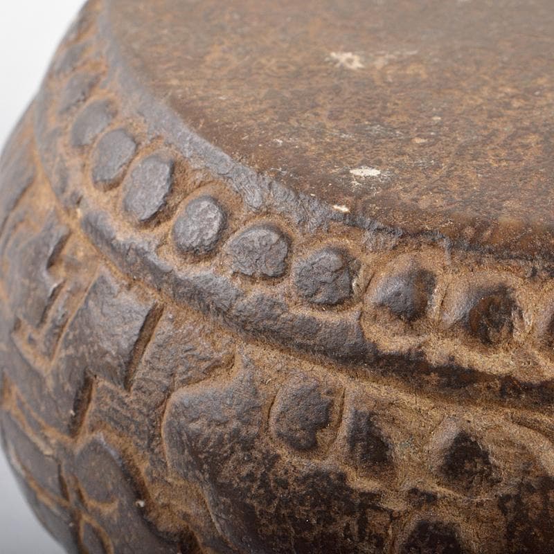 中国　書道具　太鼓形硯　端渓硯　M　R7350