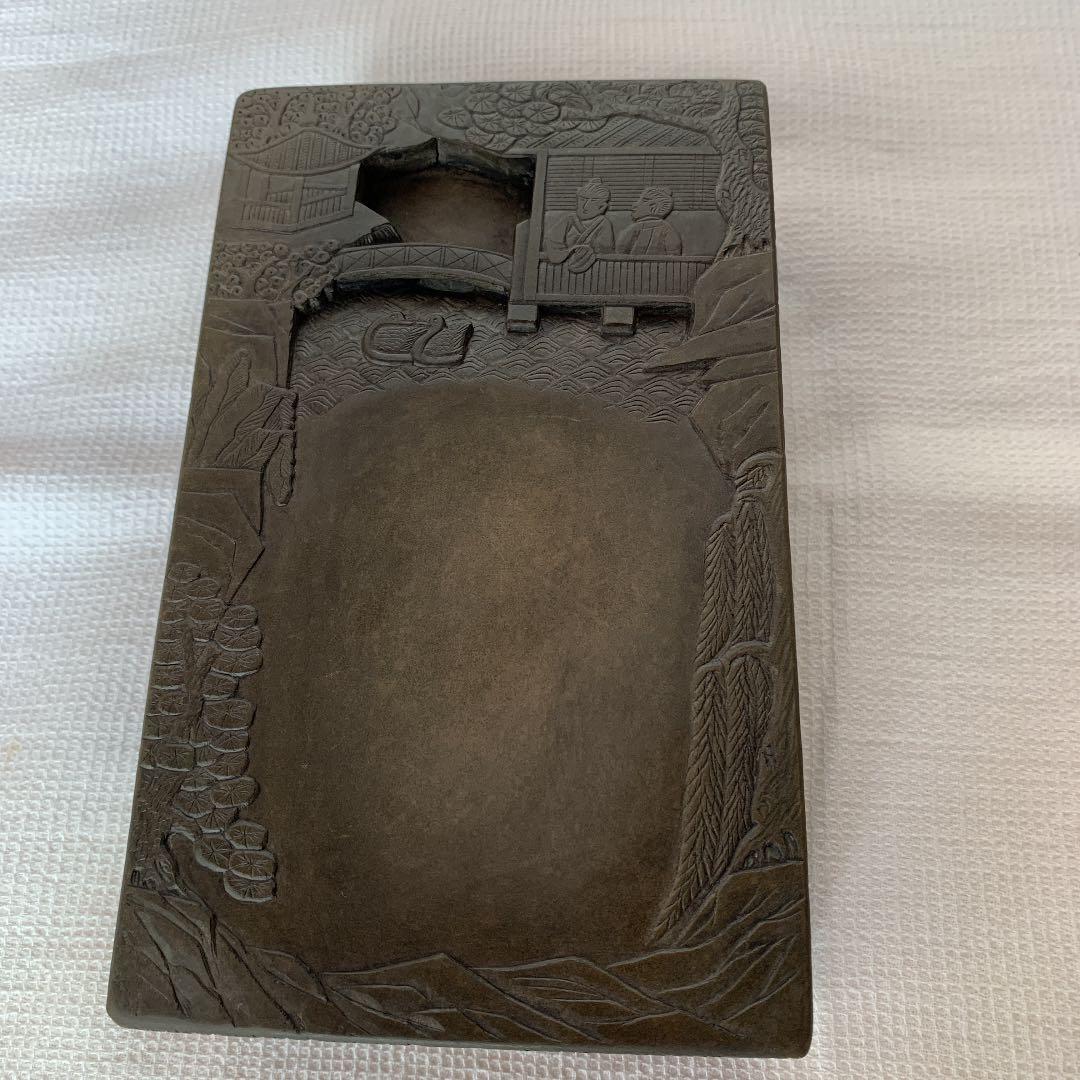 中国澄泥硯（ちょうでいけん）書道具　水墨画・仮名・細字・写経等に