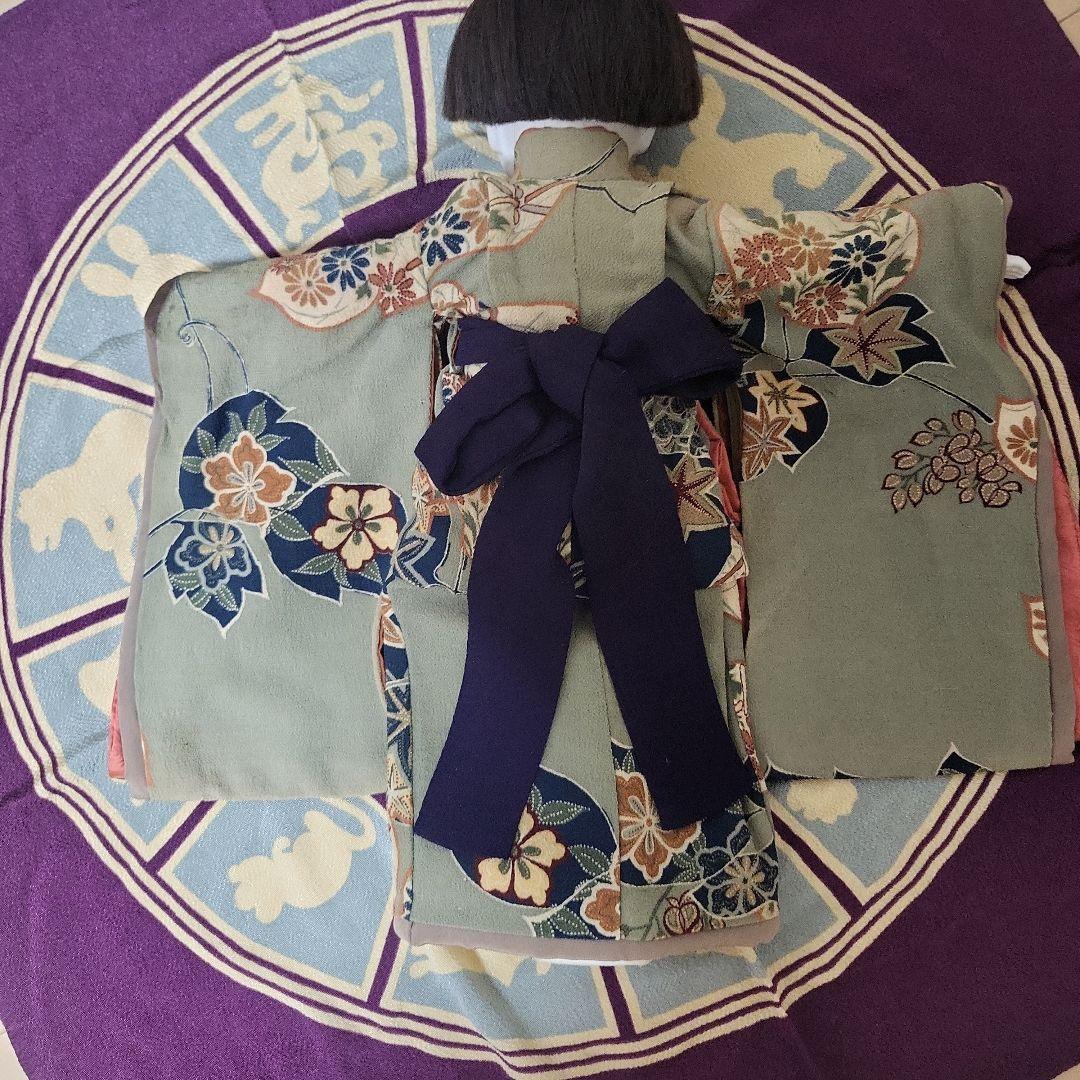 工房朋　市松人形 伝統的和服 花柄