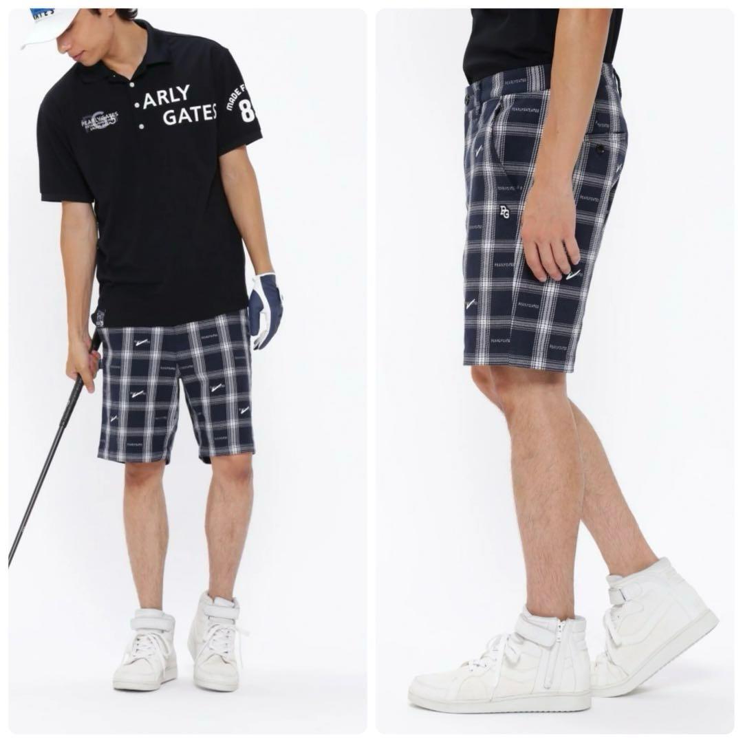 新品タグ付　 パーリーゲイツ 2024年　近年 ストレッチハーフパンツ チェック