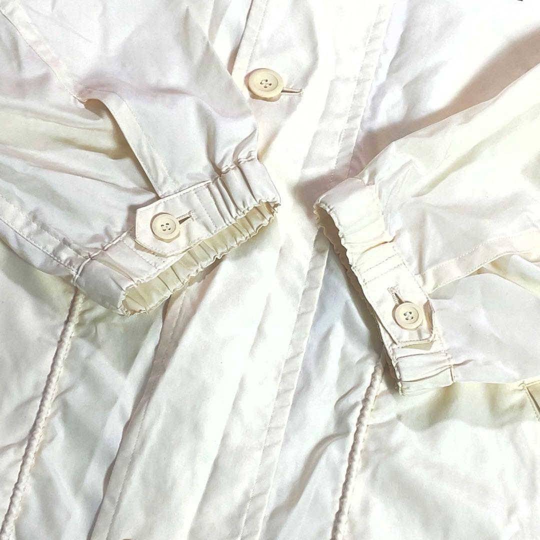 美品 パーリーゲイツ ナイロン フーディジャケット L アイボリー ハーフコート
