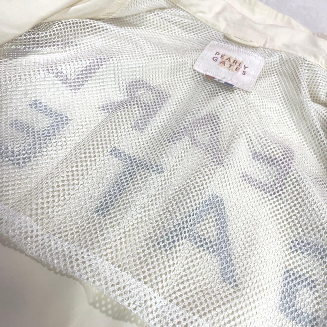 美品 パーリーゲイツ ナイロン フーディジャケット L アイボリー ハーフコート