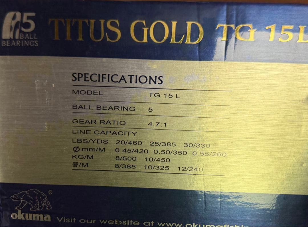 okuma TITUS GOLD TG 15L リール