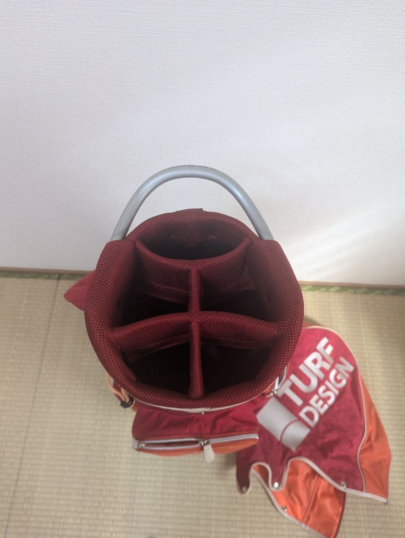 TURF DESIGN キャディバッグ 赤・オレンジ