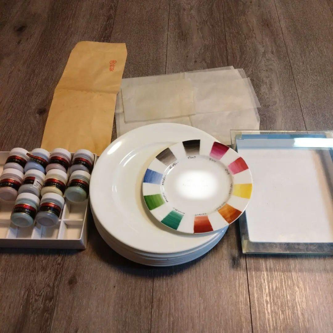 絵付け顔料+皿6枚セット　ノリタケ