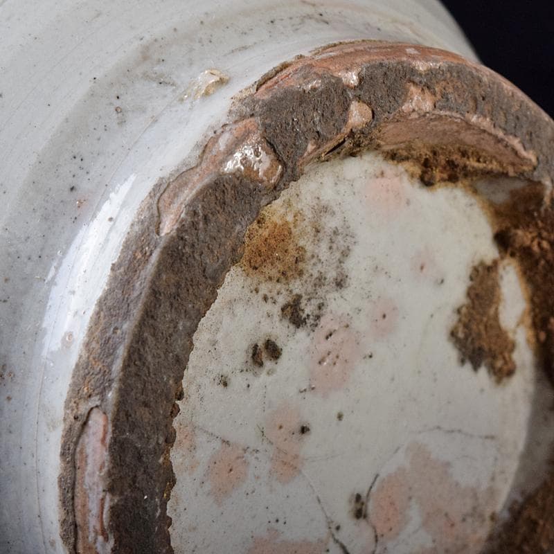 朝鮮美術　李朝　高麗白磁　染付　花文　碗口瓶　C　R8418