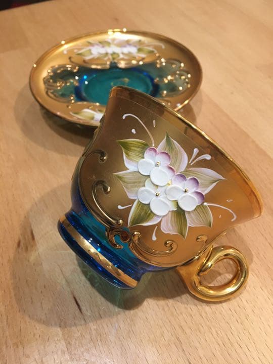 ベニチアンガラス　カップ&ソーサー