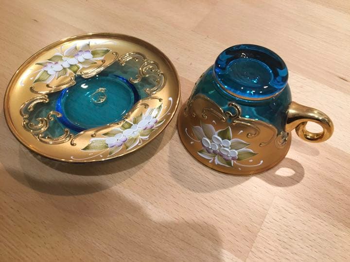 ベニチアンガラス　カップ&ソーサー