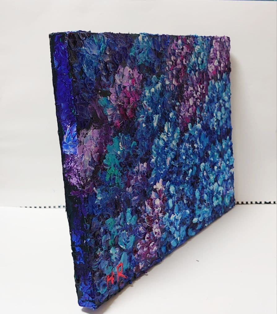 油絵 絵画【紫陽花畑】