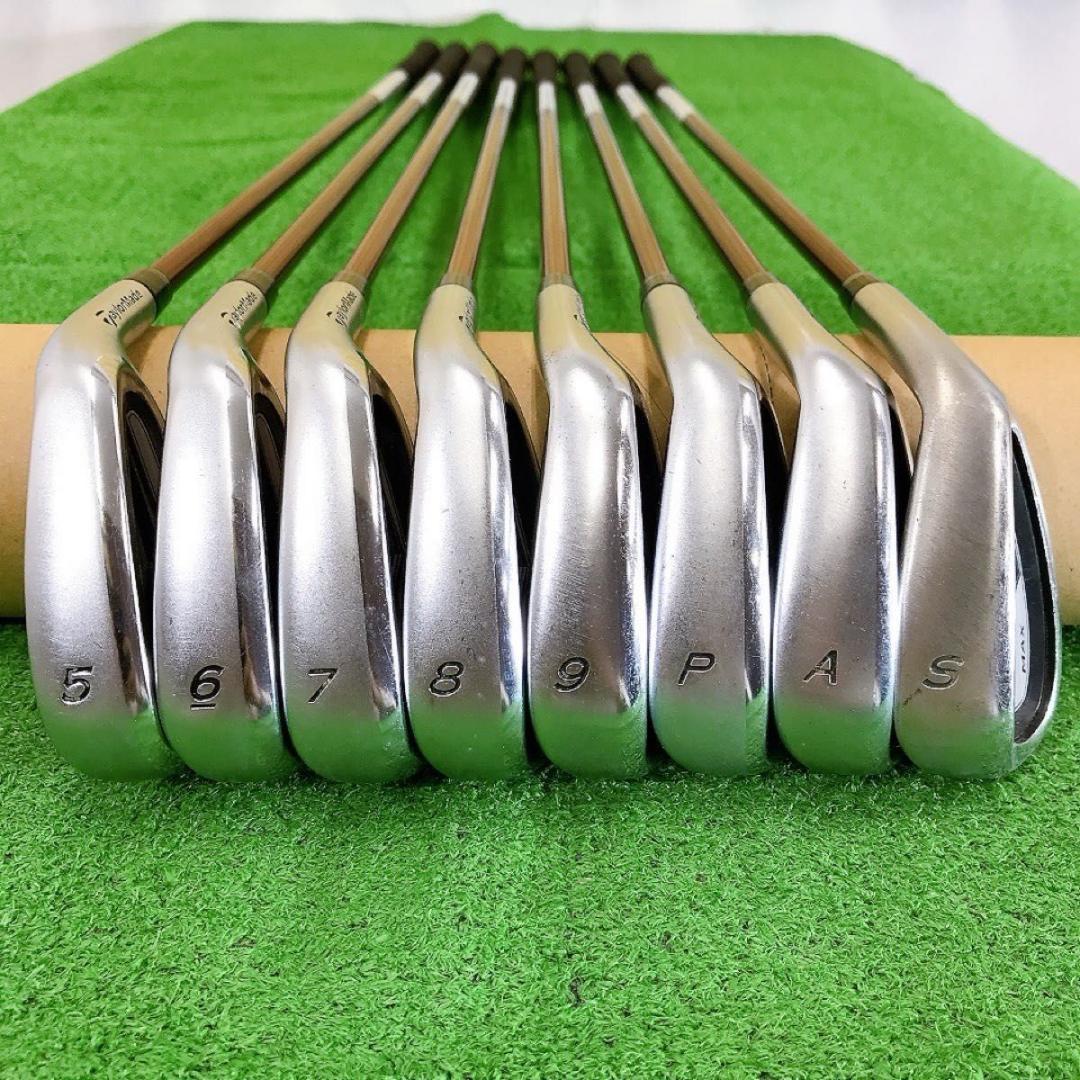 チ85★テーラーメイド R9 MAX 8本アイアンセット S 純正 Motore