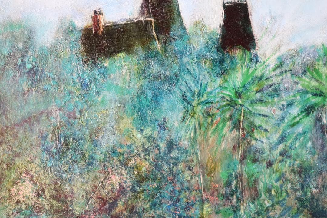 真作保証 ベルナール・ガントナー 「棕林」 油彩10号 タトウ箱付