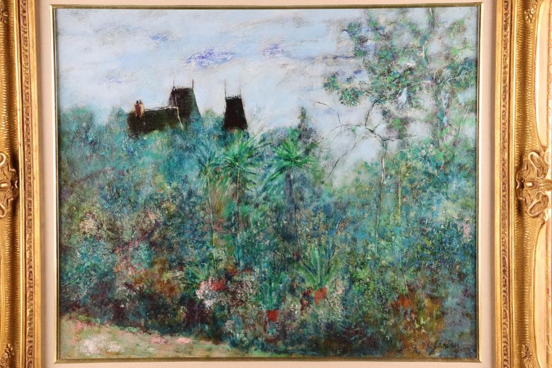 真作保証 ベルナール・ガントナー 「棕林」 油彩10号 タトウ箱付