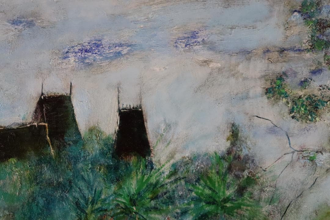 真作保証 ベルナール・ガントナー 「棕林」 油彩10号 タトウ箱付