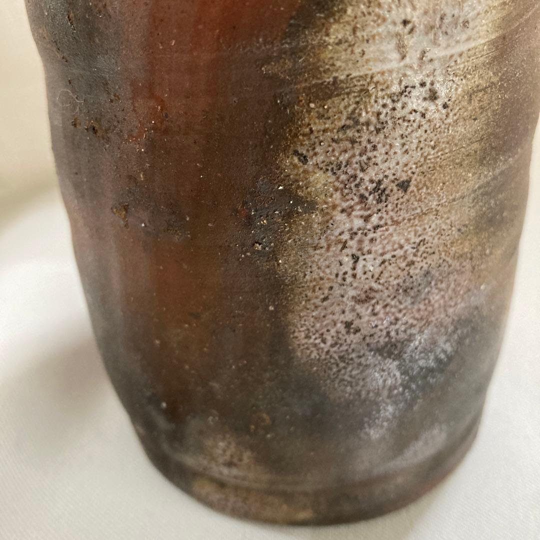 藤原雄作　人間国宝　備前焼　花入　　共箱