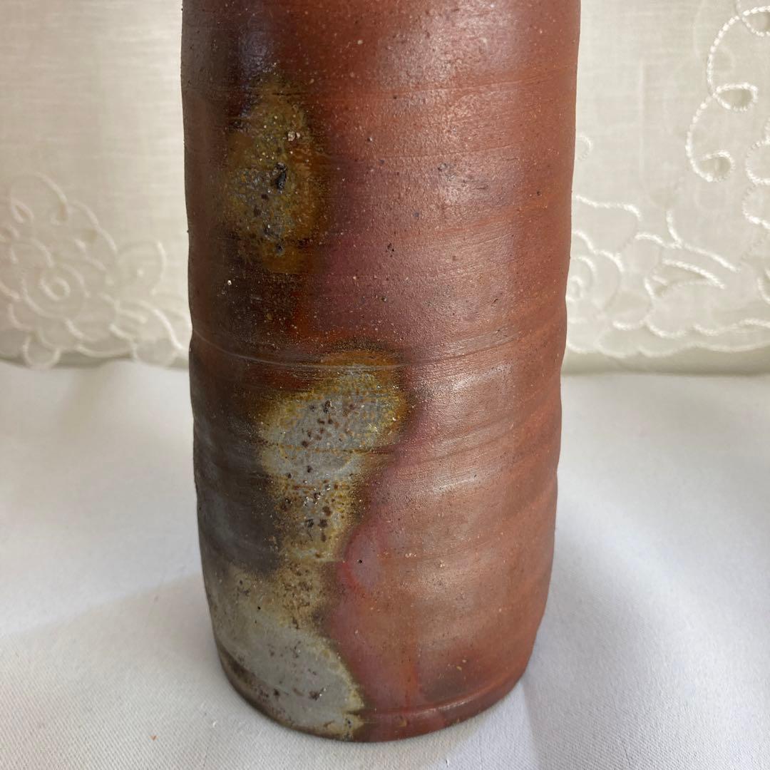 藤原雄作　人間国宝　備前焼　花入　　共箱